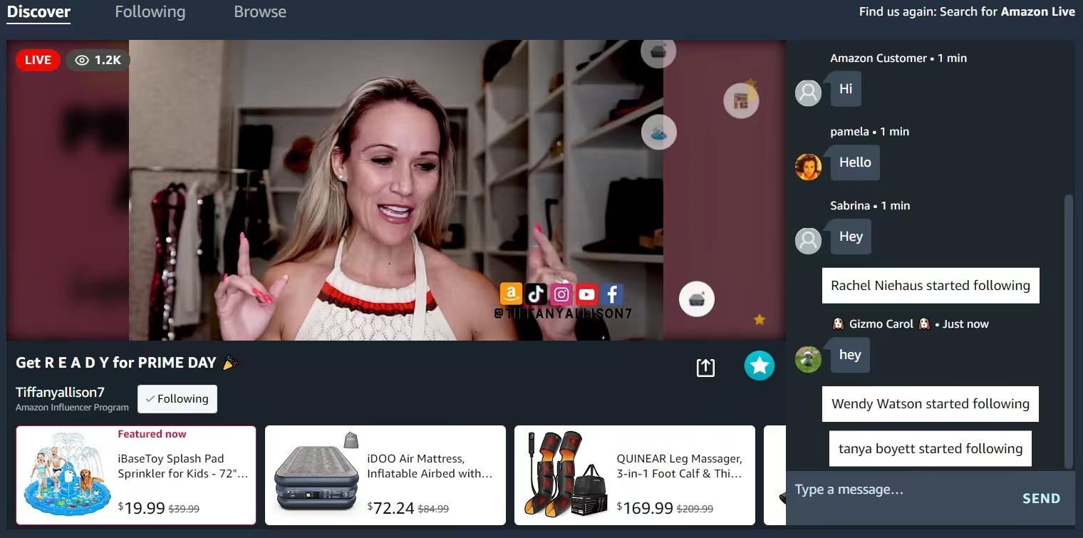 亞馬遜網紅直播