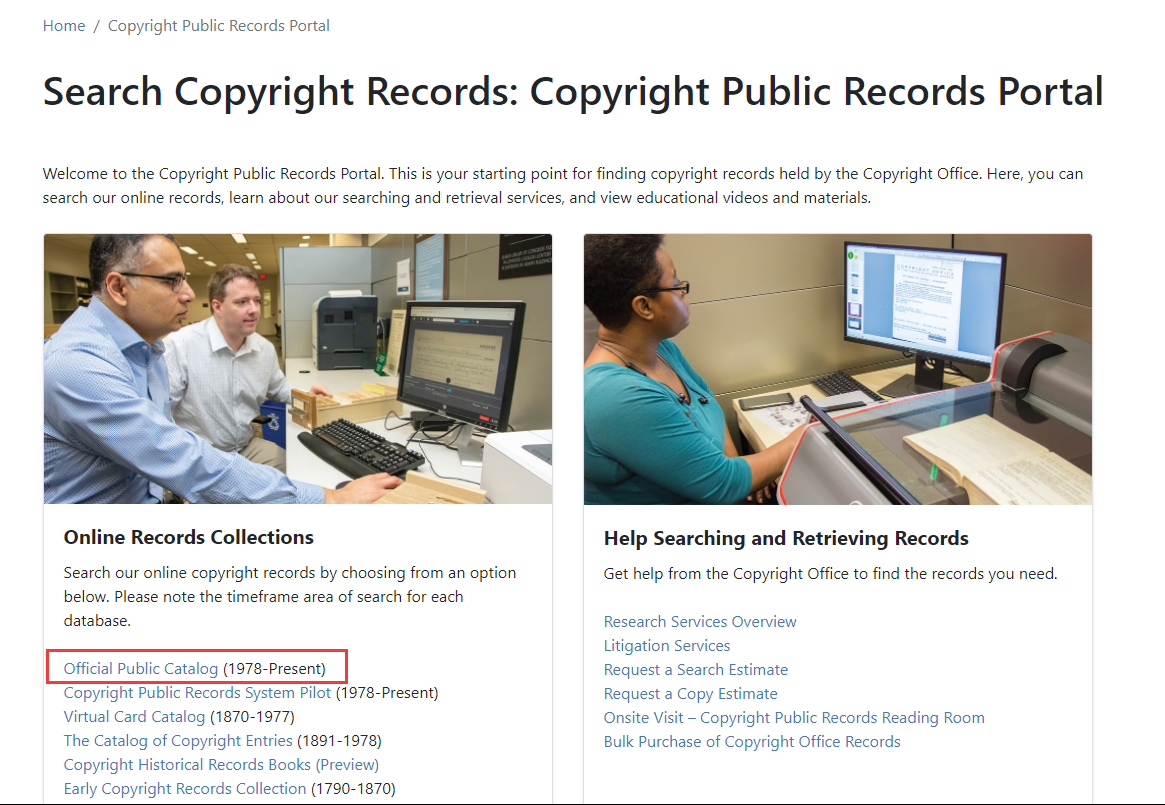 美國(guó)版權(quán)注冊(cè)-查詢(xún)篇