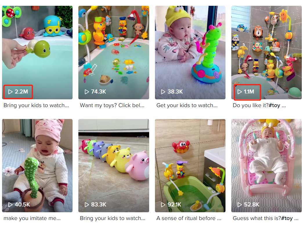 TK“沐浴玩具”類目近一億播放，單品賣斷貨，多個視頻獲千萬播放 