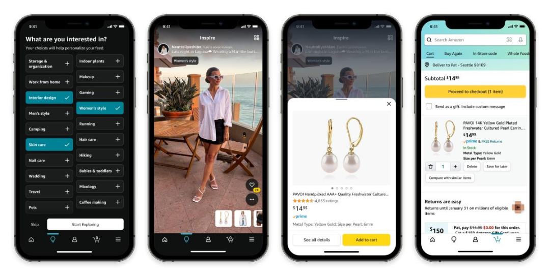 再次嘗試給用戶種草,Amazon推出類TikTok新功能Inspire