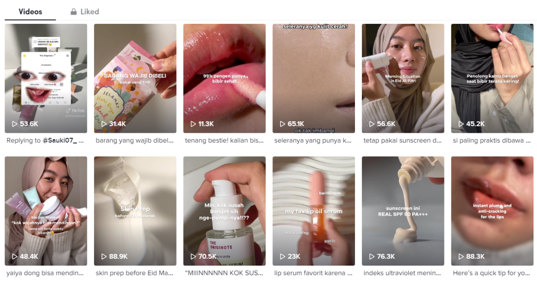 Originote用一款保濕霜拿下印尼TikTok美妝第一名，總銷量超120萬